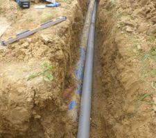 Tranchée d'évacuation pour les drains