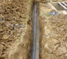 Tranchée d'évacuation pour les drains
