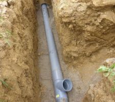 Tranchée d'évacuation pour les drains