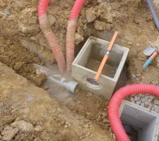 Tranchée d'évacuation pour les drains