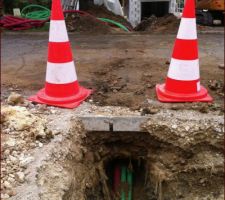 Passage des gaines FT en même temps qu' EDF à passer ses gaines sous la voie publique