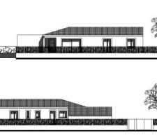 Plan des façades (sud en haut, nord en bas)