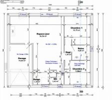 Plan de la maison avec les superficies