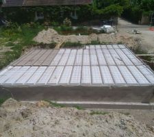 Dalle a nu juste avent le coulage du beton