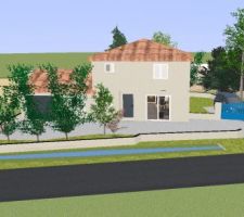 Mon projet 3D vue façade sud, coté route