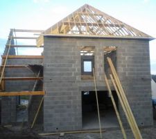 L'installation de la frisette, charpente au dessus de la maison fini, il reste toute la partie garage a finir et le carpot