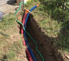 Tranchée eau, électricité et télécom