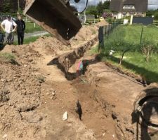 Tranchée eau, électricité et télécom