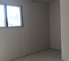 Placo terminé. Chambre