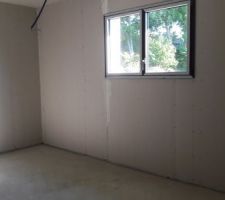 Placo terminé. Chambre
