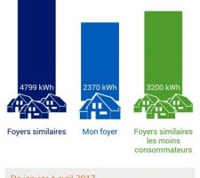 Voici notre consommation pour ce début d'année.
Nous sommes très très satisfait !!! Nous fesons de belle économie sur l'EDF!! Avec maison chauffé à 21.5° (côté nuit) et 22° (pièce de vie)