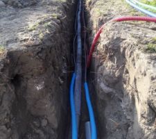 Tranchée pour eau de pluie et drainage