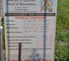 Panneau affiché sur le terrain !
