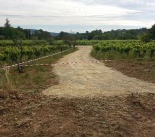 Réalisation de l'entrée du terrain.