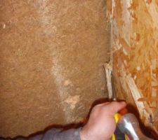 Découpe OSB mur de refend pour installation FV