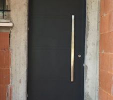 Porte d'entrée Hormann Thermosafe Coloris Noir 2100 sablé