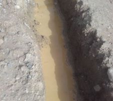 Les fouilles pleines d'eau