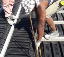 Pose des ferrailles au coins