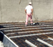 Pose des barres en ferrailles