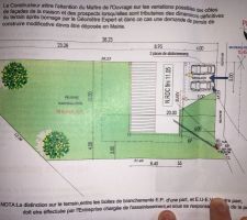 Vue avec implantation de la maison