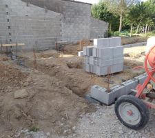 Pose des fondations - Garage