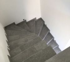 Escalier double quart tournant