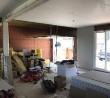 Pose des cloisons et plafond en BA13