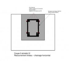 Détail ferraillage page 5 (recouvrement linteaux - chainage horizontal)