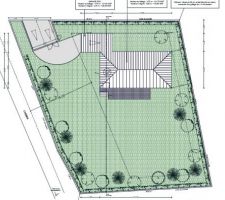 Modification du chemin d'accès (on l'a décalé le plus possible dans l'angle) pour avoir accès au garage sans soucis