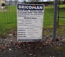 Notre Permis accord&eacute; le 27 MARS 2017.
Nous avons mis notre propre panneau !
Nous attendons le panneau de Maison PROVINCIALE