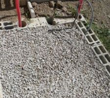 Pr&eacute;paration terrasse - remplissage graviers