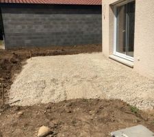 Préparation de la terrasse en concassé 0/31.5