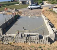 Dalle coulée sur garage