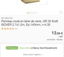 Panneau semi rigide rev&ecirc;tu Kraft GR32 Isover