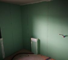 Placo terminé - SDB Etage