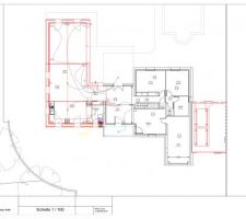 Plans définitifs avec nouvelles constructions en rouge