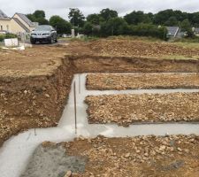 Aujourd'hui coulage des fondations.