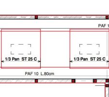 1/3 Pan ST25C au dessus des massifs (à vérifier pour la partie garage)