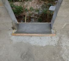 Rectification du seuil de la porte de service du garage