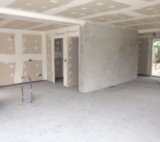 Chape coulée, placo terminé