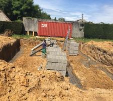 Coulage des fondations avec malfa&ccedil;ons