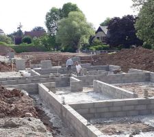 Le vide sanitaire en pleine construction