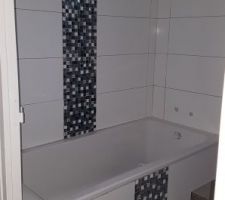 Faïence+mosaïque douche Baignoire SDB