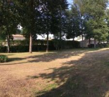 Vue panoramique (et donc d&eacute;form&eacute;e) du terrain. Au centre l'emplacement pour la maison bien sur :)