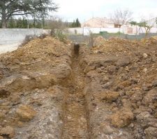 Tranchée pour les eaux usées