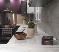 Crédence effet béton