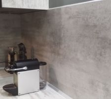 Crédence effet béton