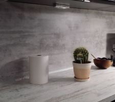 Crédence effet béton