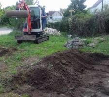 Terrassement de la terrasse.