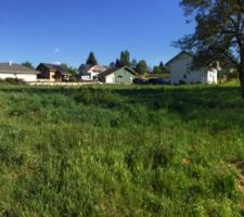 Terrain vu du fond vers la rue